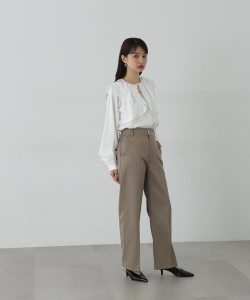 N.（N. Natural Beauty Basic）（エヌエヌナチュラルビューティーベーシック）の「◆ケープリボン長袖ブラウス（シャツ/ブラウス・レディース・ホワイト/グレー/イエロー・MEDIUM）」の6枚目の写真