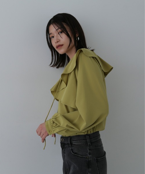 N.（N. Natural Beauty Basic）（エヌエヌナチュラルビューティーベーシック）の「◆ケープリボン長袖ブラウス（シャツ/ブラウス・レディース・ホワイト/グレー/イエロー・MEDIUM）」の16枚目の写真