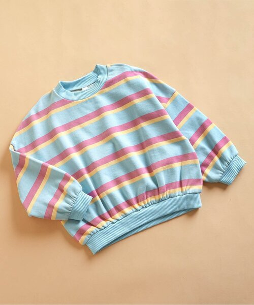 BREEZE（ブリーズ）の「POP総柄トレーナー（スウェット・キッズ・グリーン/レッド/オレンジ/ラベンダー/サックスブルー/ブラック/オフホワイト・140/130/120/110/100/90/80）」の4枚目の写真