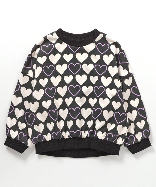 BREEZE（ブリーズ）の「POP総柄トレーナー（スウェット・キッズ・グリーン/レッド/オレンジ/ラベンダー/サックスブルー/ブラック/オフホワイト・140/130/120/110/100/90/80）」の2枚目の写真