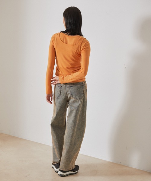 NERGY（ナージー）の「【SET】カシミアシルクレイヤードトップス（アンサンブル・レディース・オフホワイト/ブラック/ラベンダー/オレンジ・FREE）」の16枚目の写真