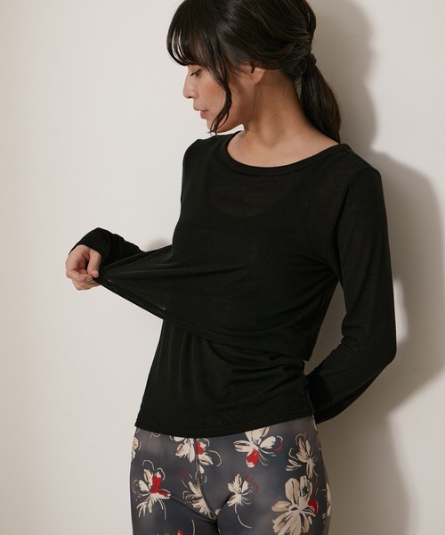 NERGY（ナージー）の「【SET】カシミアシルクレイヤードトップス（アンサンブル・レディース・オフホワイト/ブラック/ラベンダー/オレンジ・FREE）」の21枚目の写真