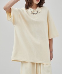 【GENXDER】ワッフルスリットポロ風Tシャツ (SS)