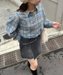 CIAOPANIC | 【2024AW】ショート丈チェックシャツ(シャツ/ブラウス)