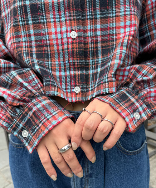 CIAOPANIC(チャオパニック)の「ショート丈チェックシャツ(シャツ/ブラウス・レディース・イエロー/レッド/ブルー・ONE SIZE)」の21枚目の写真