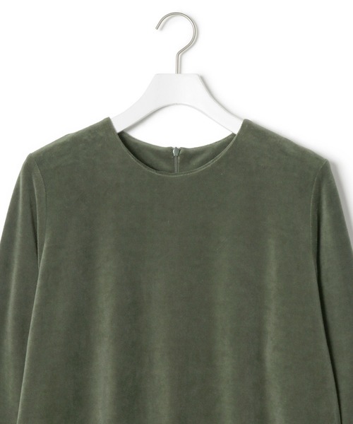 ADAM ET ROPE'(アダムエロペ)の「【ADAM ET ROPE'】ベロア BOTANICAL DYED LOOSE DRESS(ワンピース・レディース・ブラック/モスグリーン・FREE)」の5枚目の写真