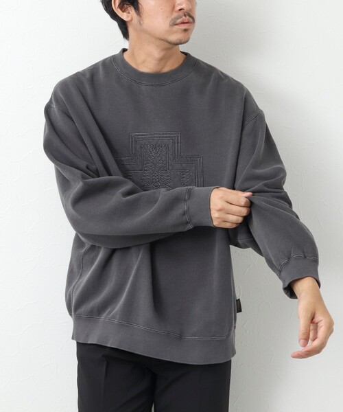PENDLETON（ペンドルトン）の「【PENDLETON/ペンドルトン】Pigmentdye EMB Sweat 刺しゅうスウェット（スウェット・メンズ・グレイッシュベージュ/チャコールグレー・M/L）」の6枚目の写真