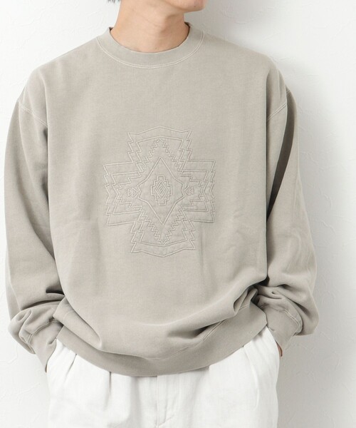 PENDLETON（ペンドルトン）の「【PENDLETON/ペンドルトン】Pigmentdye EMB Sweat 刺しゅうスウェット（スウェット・メンズ・グレイッシュベージュ/チャコールグレー・M/L）」の17枚目の写真