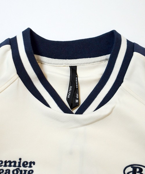 Ritzy(リッツィー)の「pullover game shirt/プルオーバー ジャージ素材 ゲームシャツ レディース メンズ(スウェット・メンズ・ブラック/ネイビー/ワイン/オフホワイト・XL/L/M)」の10枚目の写真