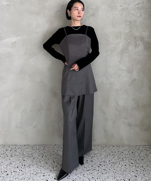 Doux archives（ドゥアルシーヴ）の「【setup可能】ツータックストレートパンツ（スラックス・レディース・ブラウン/ブラック/グレー・38）」の13枚目の写真