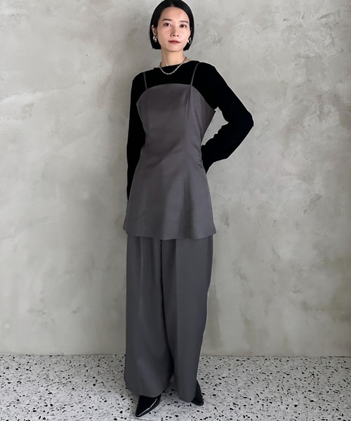 Doux archives（ドゥアルシーヴ）の「【setup可能】ツータックストレートパンツ（スラックス・レディース・ブラウン/ブラック/グレー・38）」の14枚目の写真