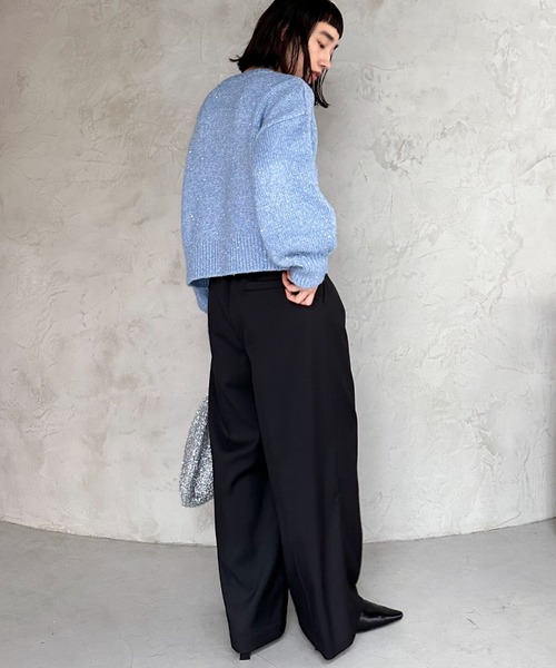 Doux archives（ドゥアルシーヴ）の「【setup可能】ツータックストレートパンツ（スラックス・レディース・ブラウン/ブラック/グレー・38）」の19枚目の写真