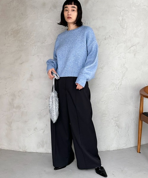 Doux archives（ドゥアルシーヴ）の「【setup可能】ツータックストレートパンツ（スラックス・レディース・ブラウン/ブラック/グレー・38）」の21枚目の写真