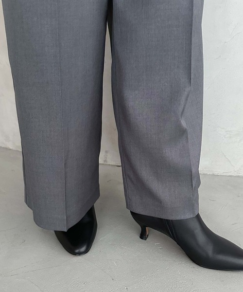 Doux archives（ドゥアルシーヴ）の「【setup可能】ツータックストレートパンツ（スラックス・レディース・ブラウン/ブラック/グレー・38）」の12枚目の写真