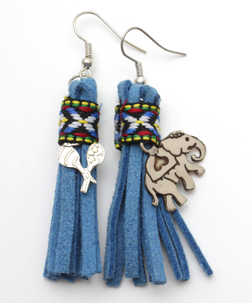 チャイハネ（チャイハネ）の「【チャイハネ】NEWキャメタルピアス（ピアス（両耳用）・レディース・ブルー/ブラウン/グリーン/レッド/パープル・FREE）」の4枚目の写真