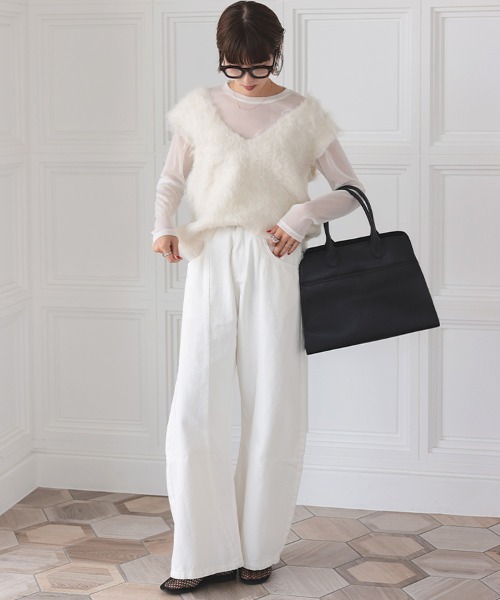 DONOBAN（ドノバン）の「シャギーベスト（ベスト・レディース・グレー/ブラック/アイボリー・ONE）」の5枚目の写真