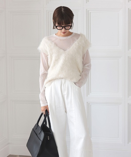 DONOBAN（ドノバン）の「シャギーベスト（ベスト・レディース・グレー/ブラック/アイボリー・ONE）」の7枚目の写真