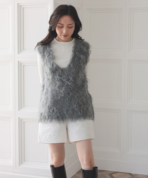 DONOBAN（ドノバン）の「シャギーベスト（ベスト・レディース・グレー/ブラック/アイボリー・ONE）」の10枚目の写真