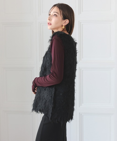 DONOBAN（ドノバン）の「シャギーベスト（ベスト・レディース・グレー/ブラック/アイボリー・ONE）」の13枚目の写真