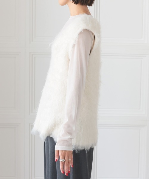 DONOBAN（ドノバン）の「シャギーベスト（ベスト・レディース・グレー/ブラック/アイボリー・ONE）」の16枚目の写真