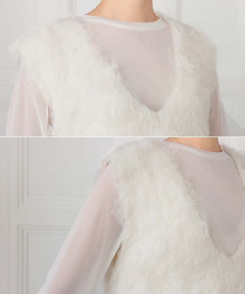 DONOBAN（ドノバン）の「シャギーベスト（ベスト・レディース・グレー/ブラック/アイボリー・ONE）」の18枚目の写真