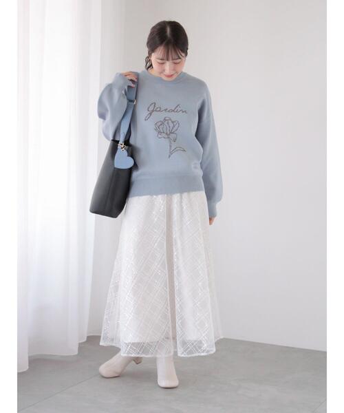 Te chichi TERRASSE(テチチテラス)の「スパンコールフレアスカート(スカート・レディース・ブラック/オフホワイト・F)」の14枚目の写真