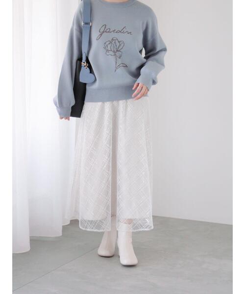 Te chichi TERRASSE(テチチテラス)の「スパンコールフレアスカート(スカート・レディース・ブラック/オフホワイト・F)」の16枚目の写真