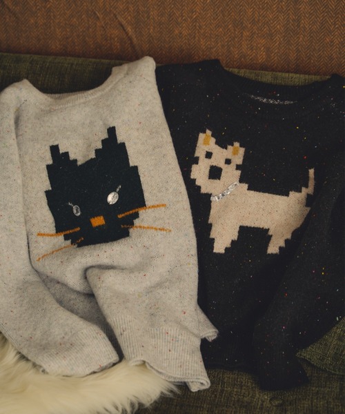 Unitage（ユニテージ）の「※入荷禁止※オーバーサイズワンにゃんニット（ニット/セーター・レディース・ブラック/グレー/アイボリー/ベージュ・FREE）」の22枚目の写真