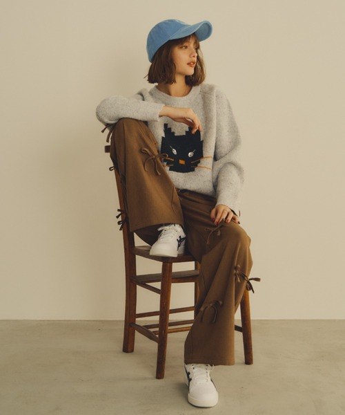 Unitage（ユニテージ）の「※入荷禁止※オーバーサイズワンにゃんニット（ニット/セーター・レディース・ブラック/グレー/アイボリー/ベージュ・FREE）」の20枚目の写真