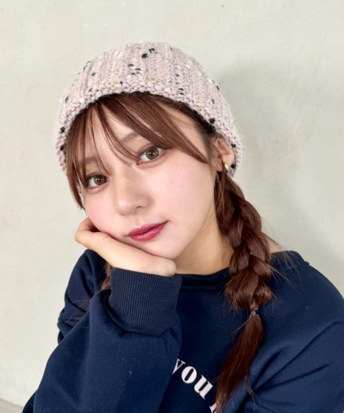 セール】ラメネップニット帽（ニットキャップ/ビーニー