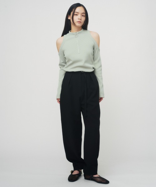 tシャツ SHOULDER HOLE RIB TOPS / ショルダーホールリブトップス レディース セール】SHOULDER HOLE RIB TOPS / ショルダーホールリブ