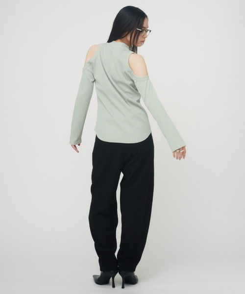 SHOULDER HOLE RIB TOPS / ショルダーホールリブトップス（T