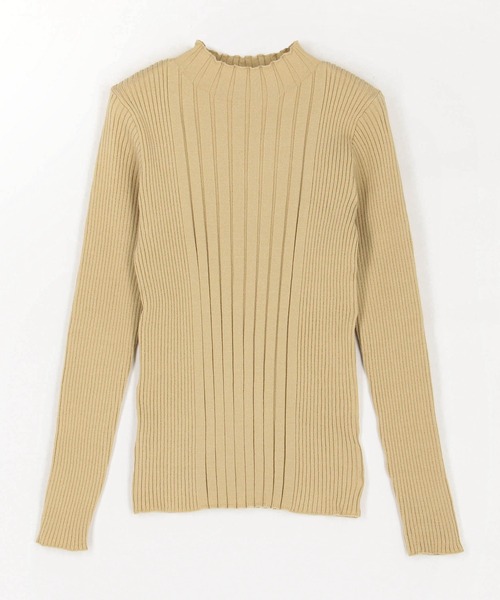 NICOLE white（ニコルホワイト）の「ランダムリブニットプルオーバー（ニット/セーター・レディース・ブラック/サックスブルー/オフホワイト/イエロー・FREE）」の6枚目の写真