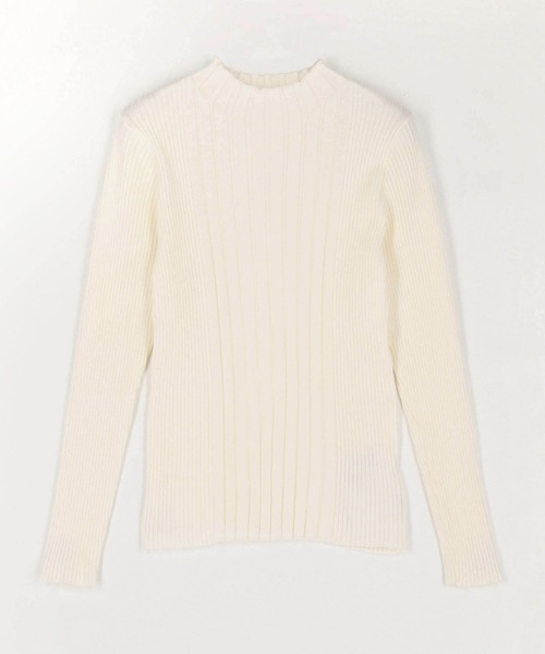 NICOLE white（ニコルホワイト）の「ランダムリブニットプルオーバー（ニット/セーター・レディース・ブラック/サックスブルー/オフホワイト/イエロー・FREE）」の14枚目の写真