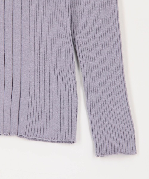 NICOLE white（ニコルホワイト）の「ランダムリブニットプルオーバー（ニット/セーター・レディース・ブラック/サックスブルー/オフホワイト/イエロー・FREE）」の20枚目の写真