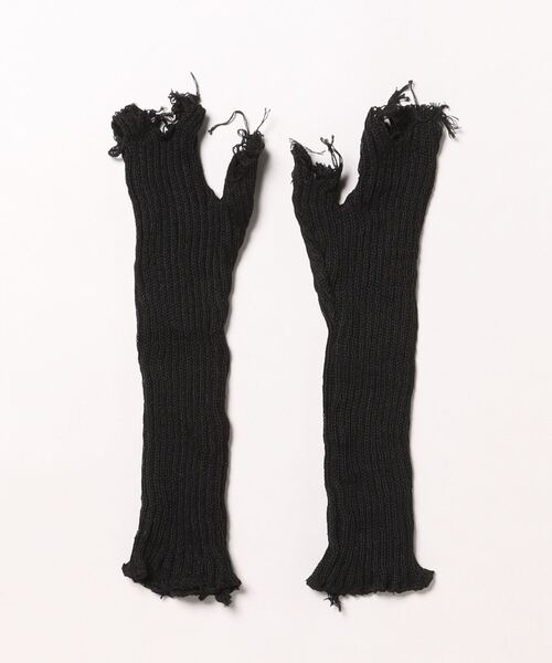 VIBGYOR Women（ヴィブジョー　ウィメン）の「【urge select】リブニット ダメージ デザイン アームウォーマー（アームカバー・レディース・グレー/アイボリー/ブラック・FREE）」の7枚目の写真