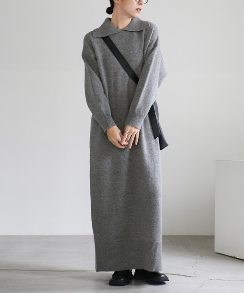 【セール】ポロニットロングワンピース（ワンピース）｜select MOCA（セレクトモカ）