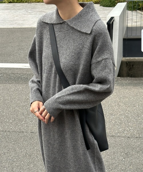 【セール】ポロニットロングワンピース（ワンピース）｜select MOCA（セレクトモカ）