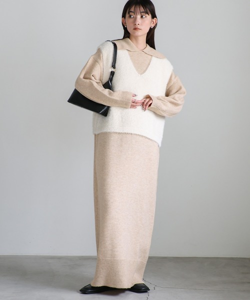 【セール】ポロニットロングワンピース（ワンピース）｜select MOCA（セレクトモカ）