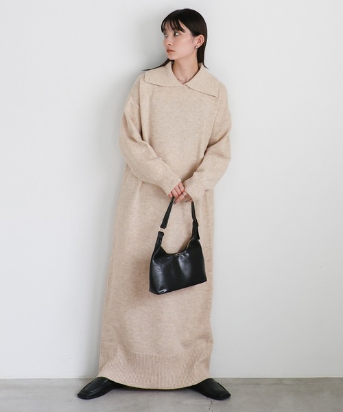 【セール】ポロニットロングワンピース（ワンピース）｜select MOCA（セレクトモカ）