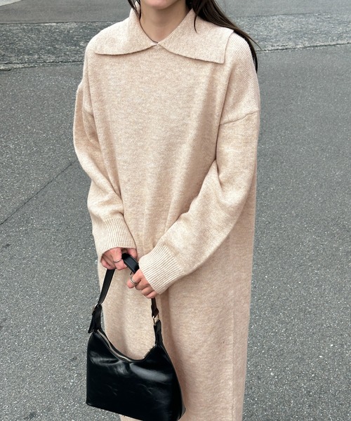 【セール】ポロニットロングワンピース（ワンピース）｜select MOCA（セレクトモカ）