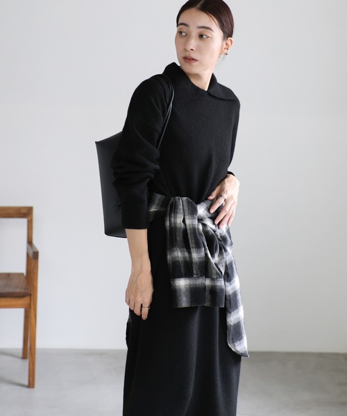 【セール】ポロニットロングワンピース（ワンピース）｜select MOCA（セレクトモカ）