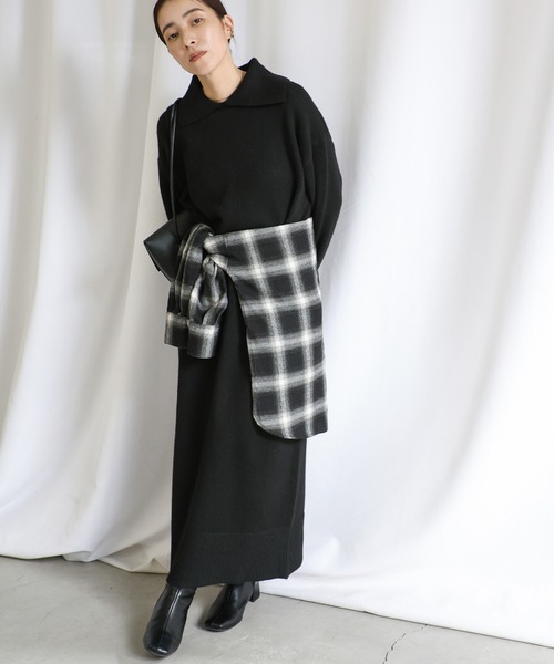 【セール】ポロニットロングワンピース（ワンピース）｜select MOCA（セレクトモカ）