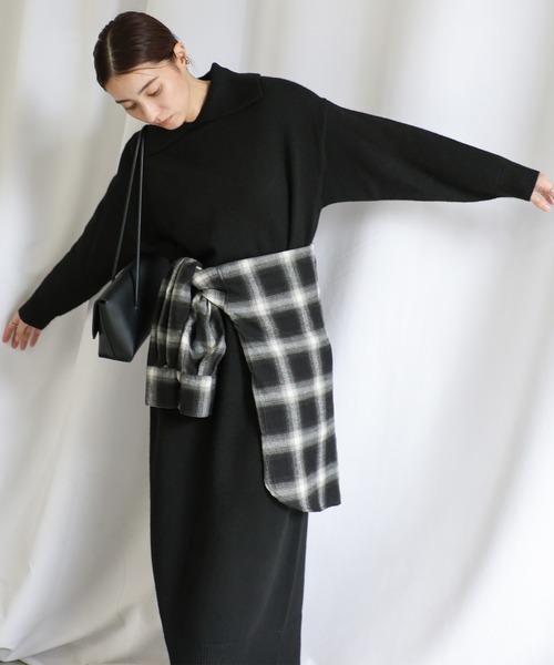 【セール】ポロニットロングワンピース（ワンピース）｜select MOCA（セレクトモカ）