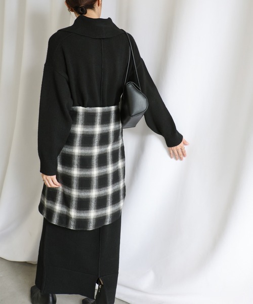 【セール】ポロニットロングワンピース（ワンピース）｜select MOCA（セレクトモカ）