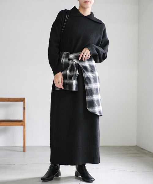 セール】ポロニットロングワンピース（ワンピース）｜select MOCA