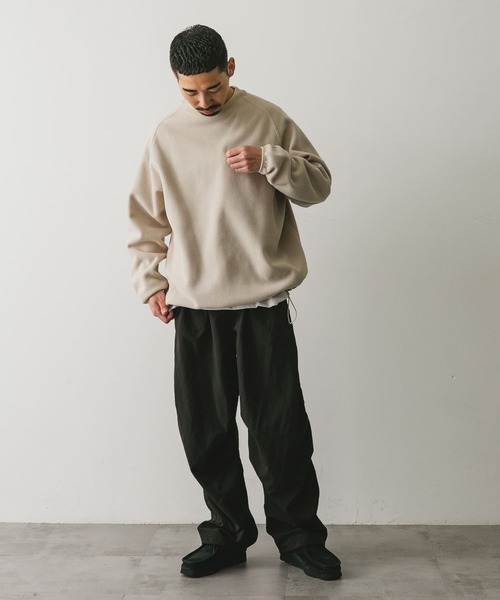 URBAN RESEARCH DOORS（アーバンリサーチドアーズ）の「『UR TECH』ピケフリース プルオーバー（Tシャツ/カットソー・メンズ・ブラック/オフホワイト/グリーン系その他・LARGE/MEDIUM）」の8枚目の写真