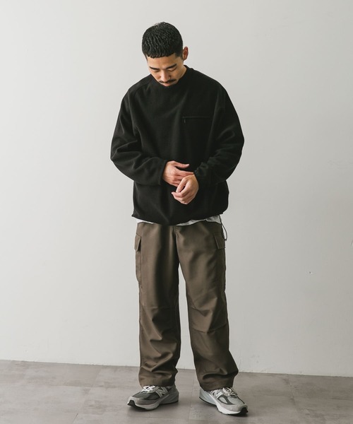 URBAN RESEARCH DOORS（アーバンリサーチドアーズ）の「『UR TECH』ピケフリース プルオーバー（Tシャツ/カットソー・メンズ・ブラック/オフホワイト/グリーン系その他・LARGE/MEDIUM）」の15枚目の写真
