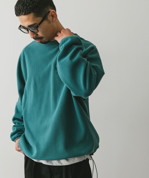 URBAN RESEARCH DOORS（アーバンリサーチドアーズ）の「『UR TECH』ピケフリース プルオーバー（Tシャツ/カットソー・メンズ・ブラック/オフホワイト/グリーン系その他・LARGE/MEDIUM）」の17枚目の写真