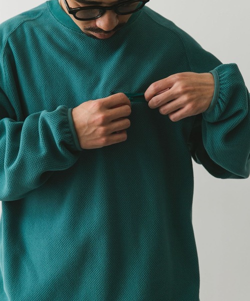 URBAN RESEARCH DOORS（アーバンリサーチドアーズ）の「『UR TECH』ピケフリース プルオーバー（Tシャツ/カットソー・メンズ・ブラック/オフホワイト/グリーン系その他・LARGE/MEDIUM）」の21枚目の写真